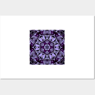 lilac violet pink and purple floral fantasy design Posters and Art